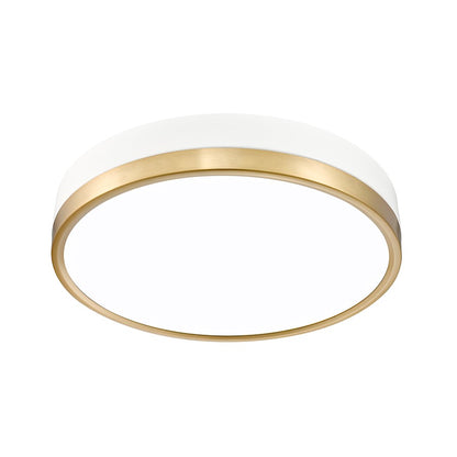 Z-Lite Algar 1 Light 16" Flush Mount, White/Gold/Frosted