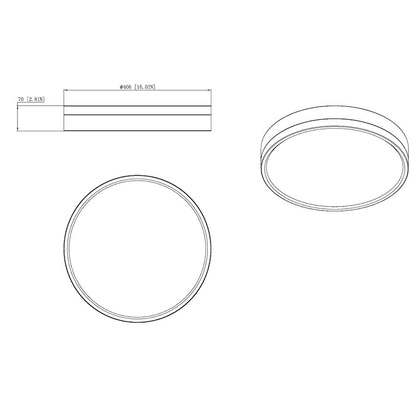 Z-Lite Algar 1 Light 16" Flush Mount, White/Gold/Frosted