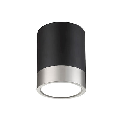 Z-Lite Algar 1 Light 6" Flush Mount, Black/Nickel/Frosted