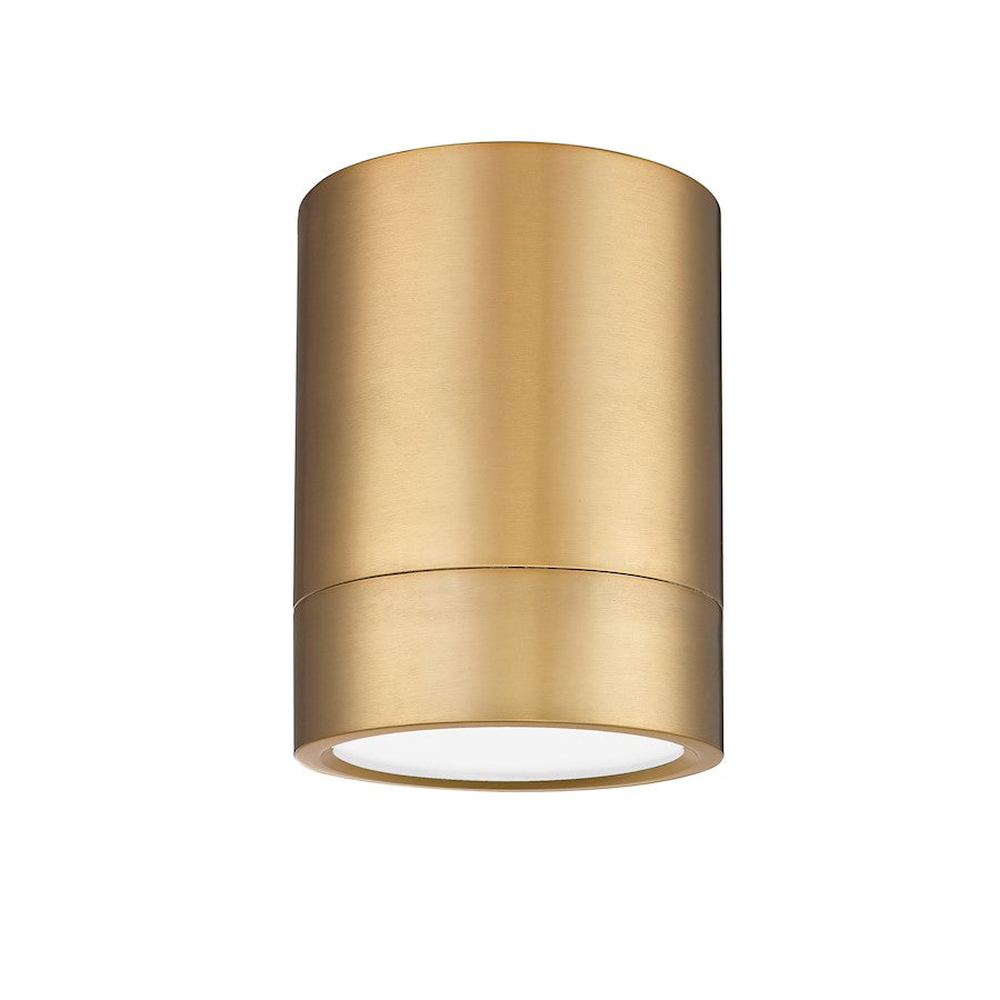 Z-Lite Algar 1 Light 6" Flush Mount, Modern Gold/Frosted