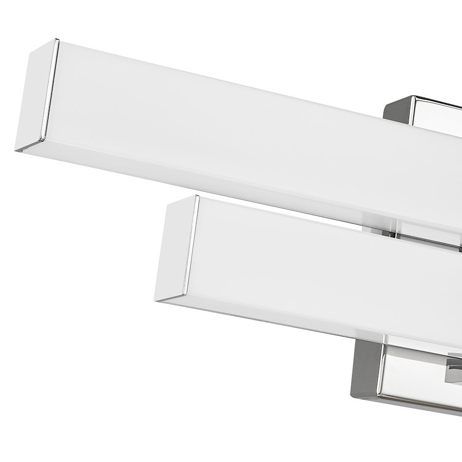 2 Light 18" Bathroom Vanity Light, Chrome