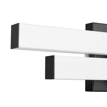 2 Light 18" Bathroom Vanity Light, Matte Black