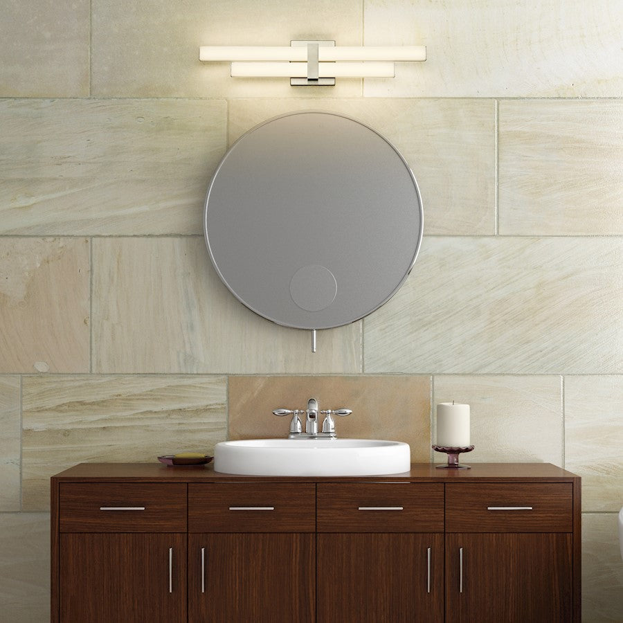 2 Light 25" Bathroom Vanity Light, Brushed Nickel