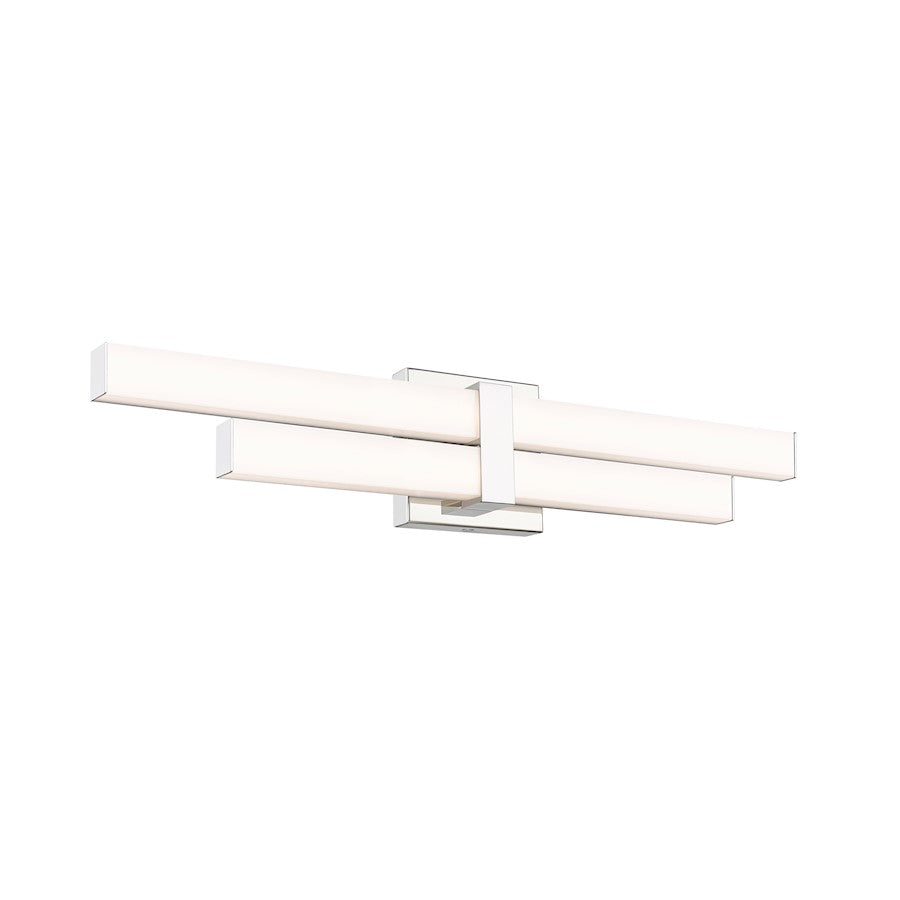 2 Light 25" Bathroom Vanity Light, Chrome
