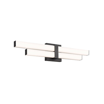 2 Light 25" Bathroom Vanity Light, Matte Black