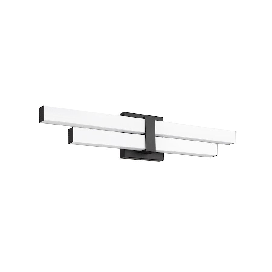 2 Light 25" Bathroom Vanity Light, Matte Black