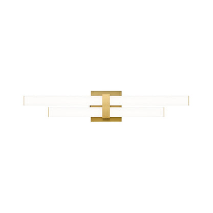 2 Light 25" Bathroom Vanity Light, Modern Gold