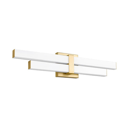 2 Light 25" Bathroom Vanity Light, Modern Gold