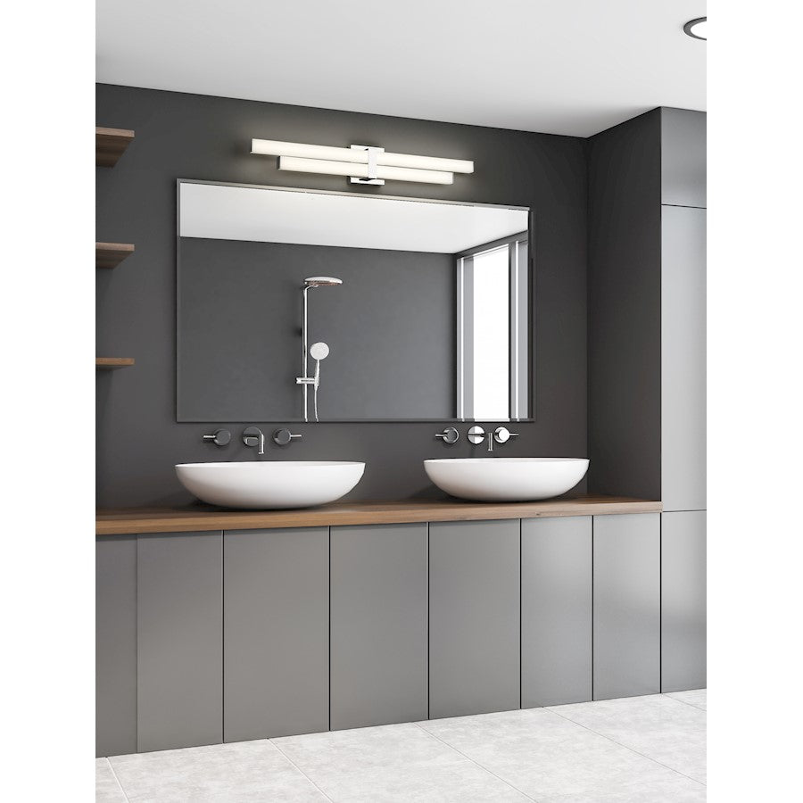 2 Light 32" Bathroom Vanity Light, Chrome