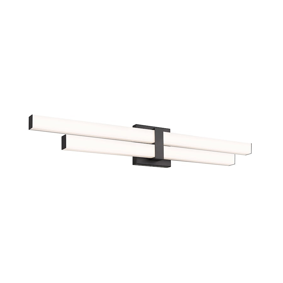 2 Light 32" Bathroom Vanity Light, Matte Black