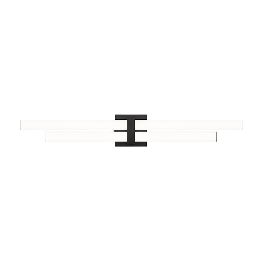 2 Light 32" Bathroom Vanity Light, Matte Black