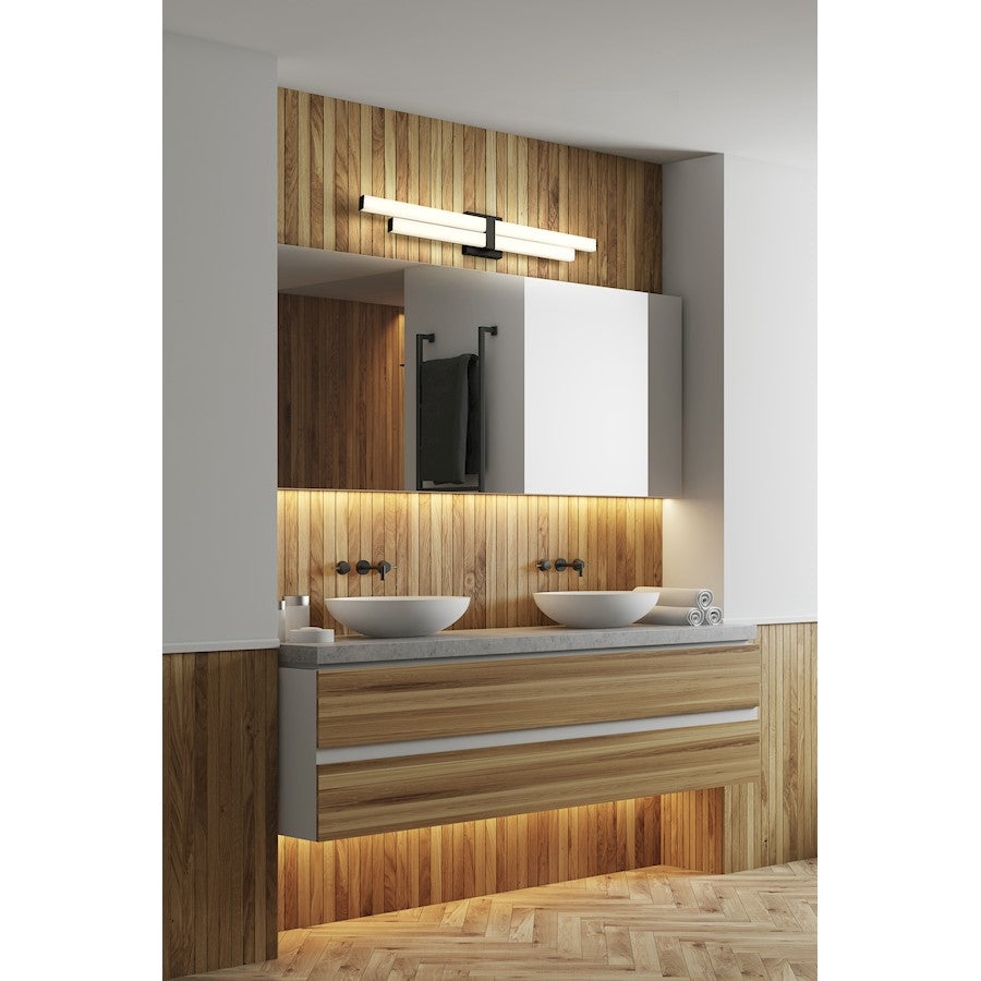 2 Light 32" Bathroom Vanity Light, Matte Black