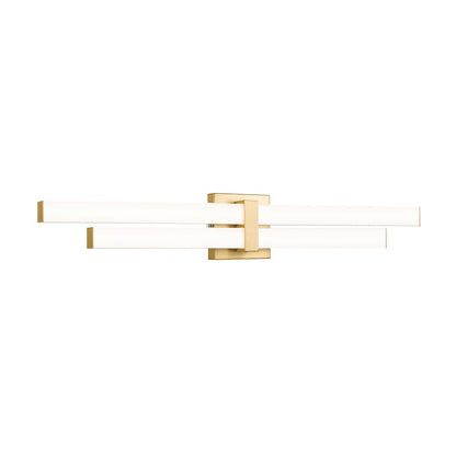 Z-Lite Zane 2 Light 32" Vanity, Modern Gold/Frosted - 1008-32W-MGLD-LED