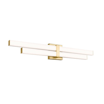 2 Light 32" Bathroom Vanity Light, Modern Gold