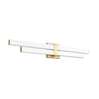 2 Light 32" Bathroom Vanity Light, Modern Gold