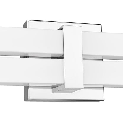 2 Light 40" Bathroom Vanity Light, Chrome