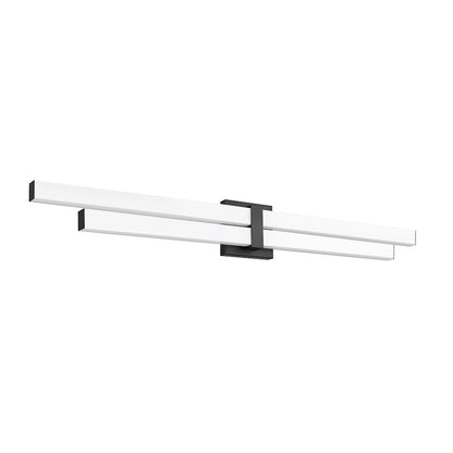 2 Light 40" Bathroom Vanity Light, Matte Black
