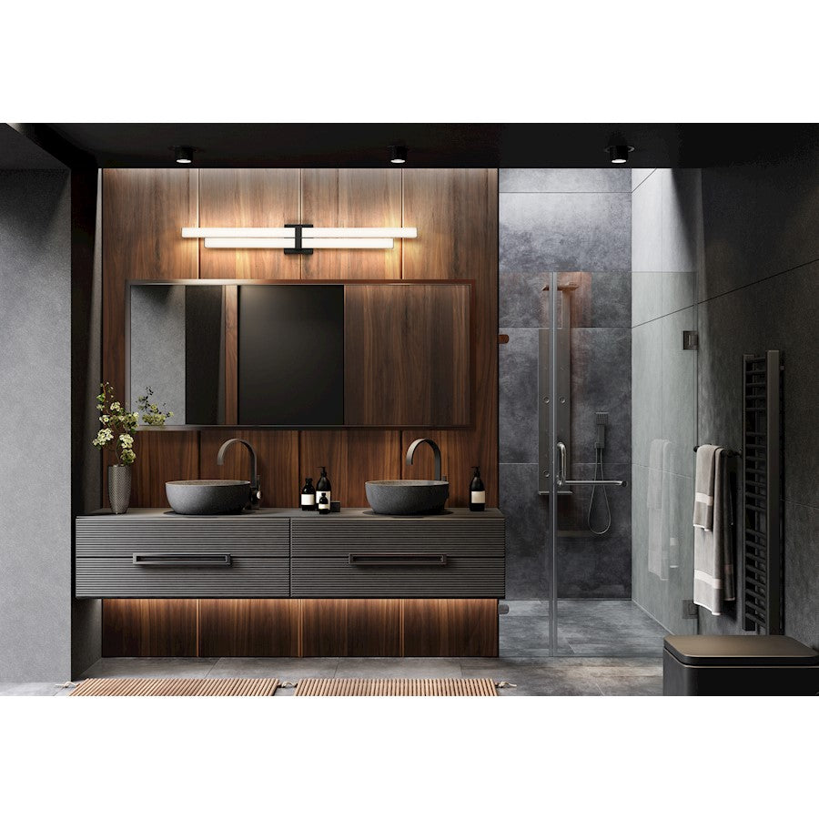 2 Light 40" Bathroom Vanity Light, Matte Black