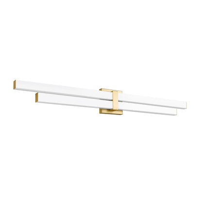 2 Light 40" Bathroom Vanity Light, Modern Gold