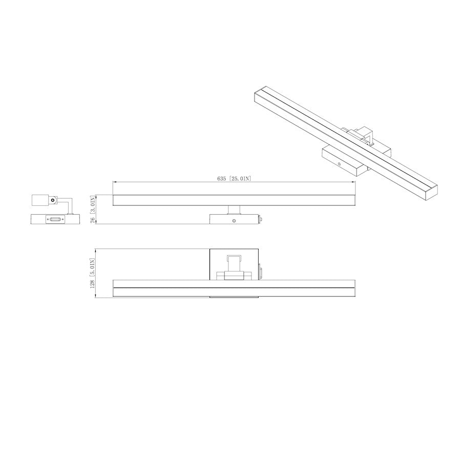 1 Light 25" Bathroom Vanity Light, Chrome
