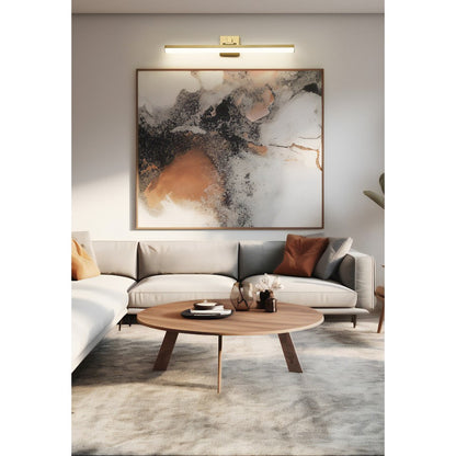 1 Light 32" Bathroom Vanity Light, Modern Gold