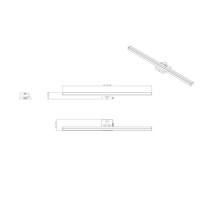 1 Light 40" Bathroom Vanity Light, Chrome
