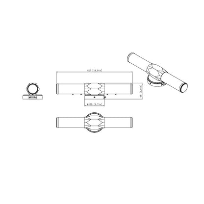 1 Light 18" Bathroom Vanity Light, Chrome