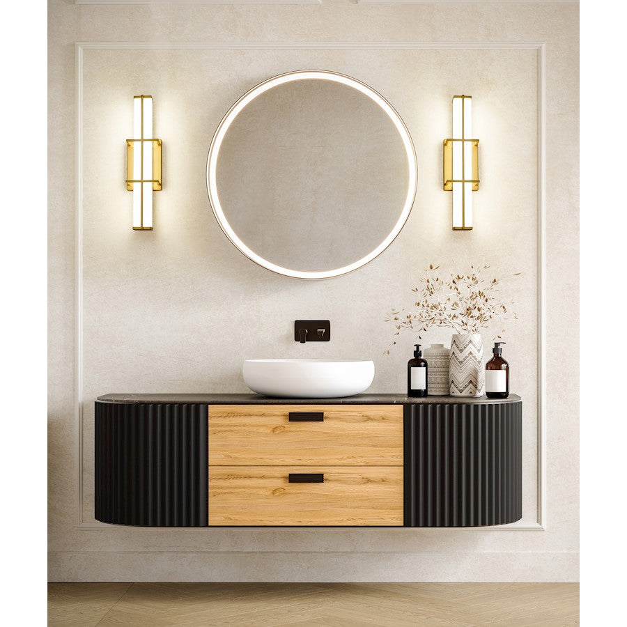 1 Light 18" Bathroom Vanity Light, Modern Gold