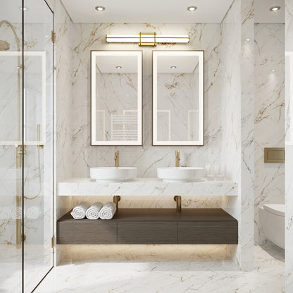 1 Light 32" Bathroom Vanity Light, Modern Gold