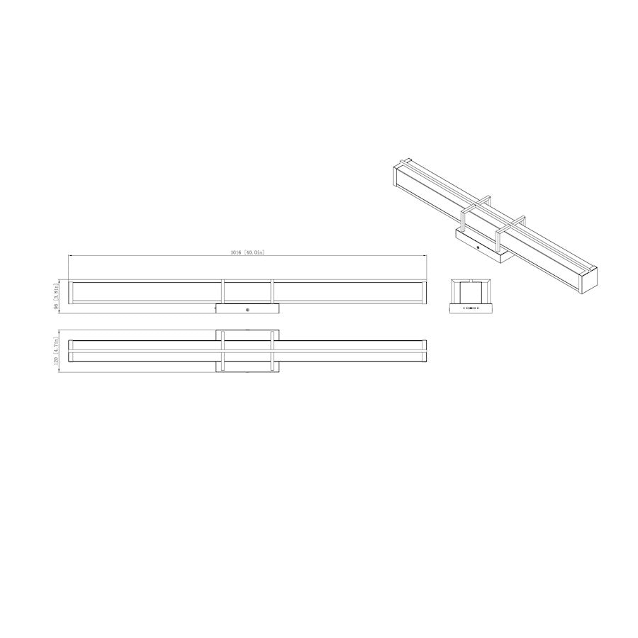 1 Light 40" Bathroom Vanity Light, Brushed Nickel