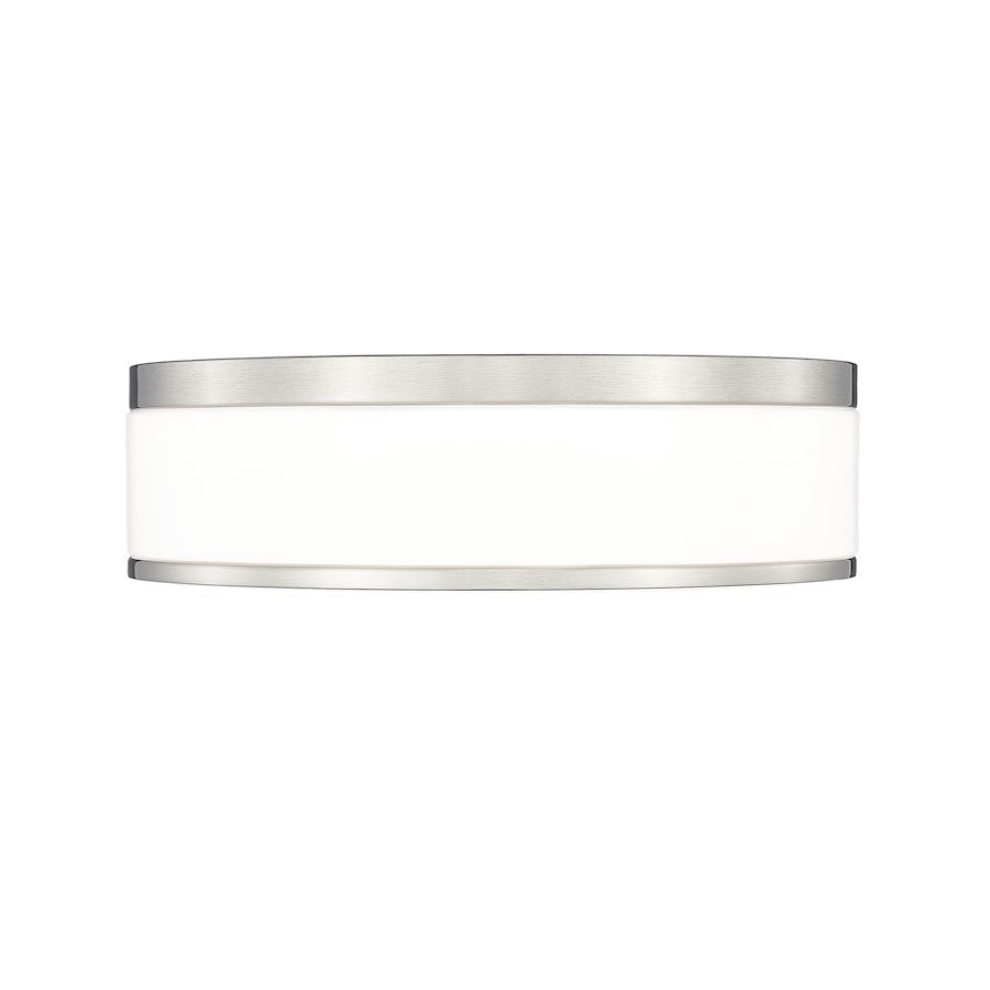 Z-Lite Ballord 1 Light 12" Flush Mount, Brushed Nickel/Frosted