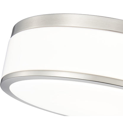 Z-Lite Ballord 1 Light 12" Flush Mount, Brushed Nickel/Frosted