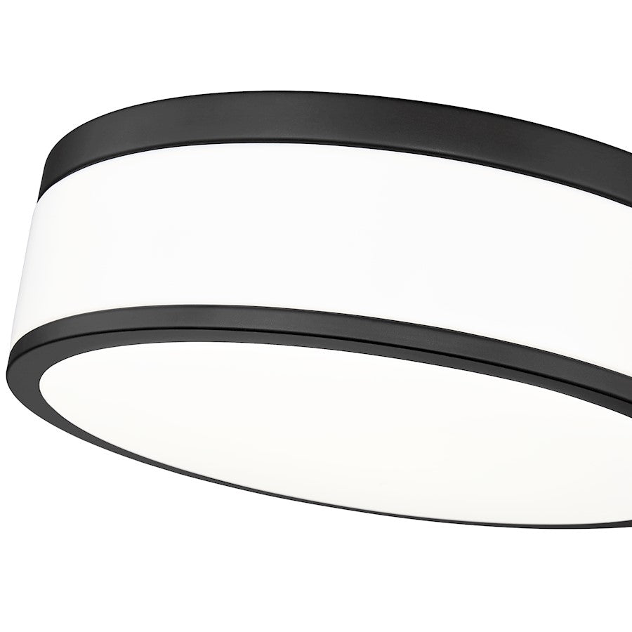 Z-Lite Ballord 1 Light 12" Flush Mount, Matte Black/Frosted