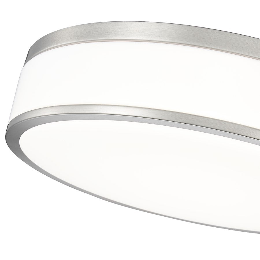 Z-Lite Ballord 1 Light 16" Flush Mount, Brushed Nickel/Frosted