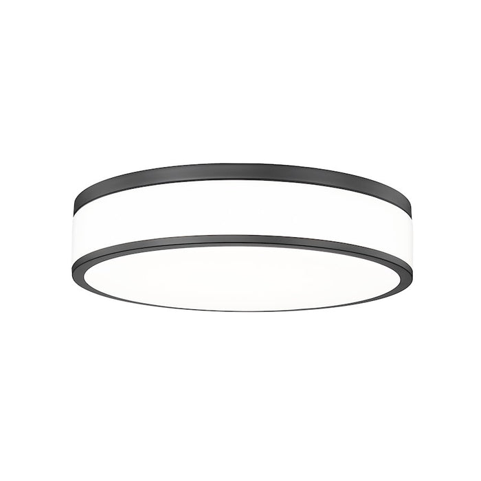 Z-Lite Ballord 1 Light 16" Flush Mount, Matte Black/Frosted - 1012F16-MB-LED