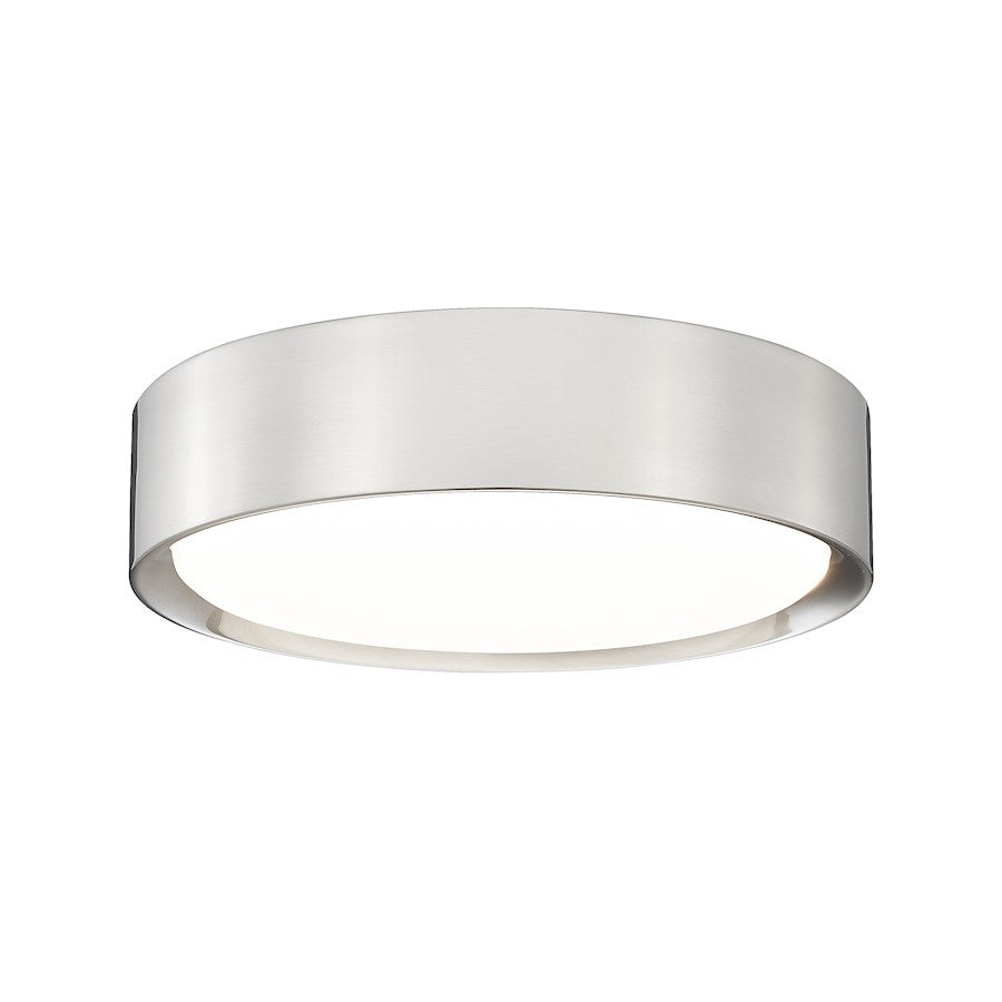 Z-Lite Kawan 1 Light 12" Flush Mount, Brushed Nickel/Frosted - 1014F12-BN-LED