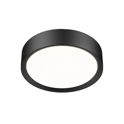 Z-Lite Kawan 1 Light 12" Flush Mount, Matte Black/Frosted