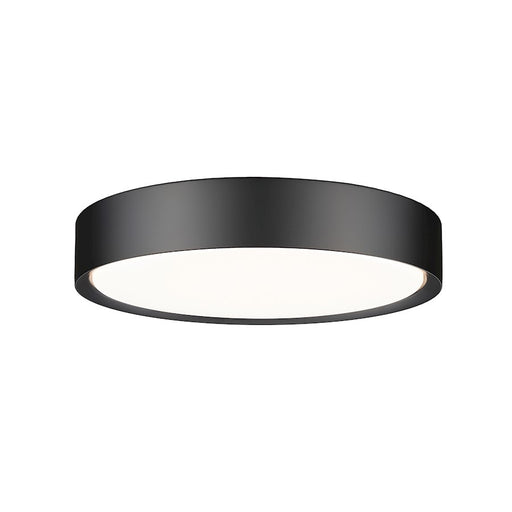 Z-Lite Kawan 1 Light 16" Flush Mount, Matte Black/Frosted - 1014F16-MB-LED