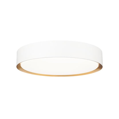 Z-Lite Kawan 1Lt 16" Flush Mount, White/Gold/Frosted - 1014F16-MW-MGLD-LED