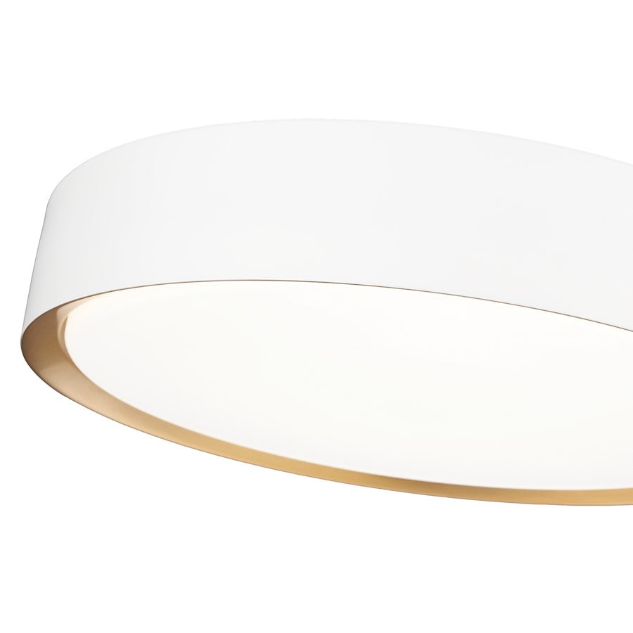 Z-Lite Kawan 1Lt 16" Flush Mount, White/Gold/Frosted