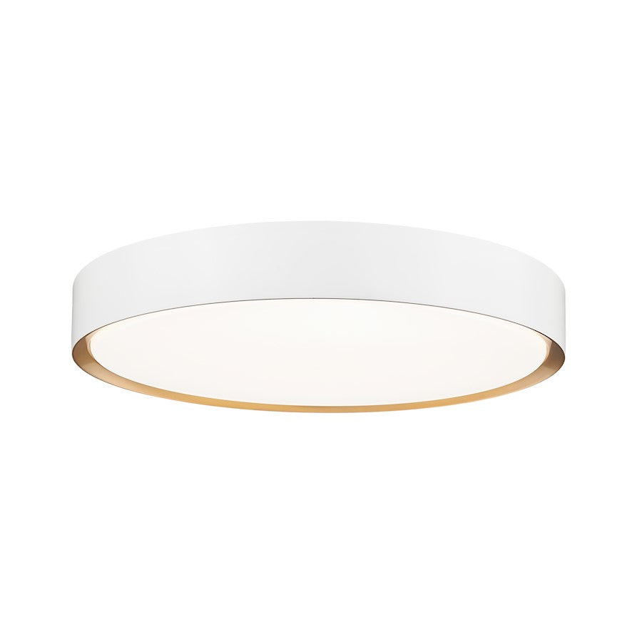 Z-Lite Kawan 1Lt 20" Flush Mount, White/Gold/Frosted - 1014F20-MW-MGLD-LED