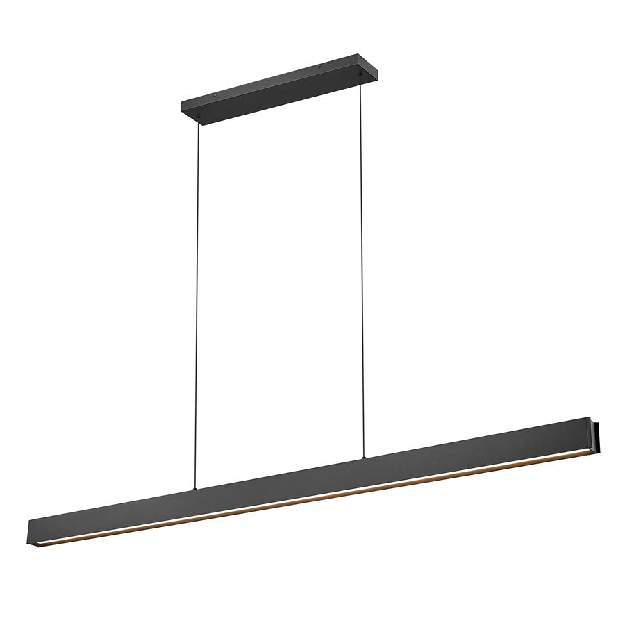 Z-Lite Hudson 1 Light Linear Chandelier, Matte Black/Frosted - 1016-72L-MB-LED