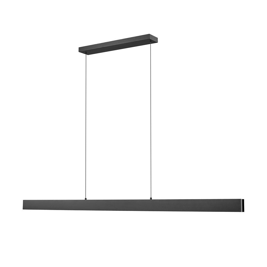 Z-Lite Hudson 1 Light Linear Chandelier, Matte Black/Frosted