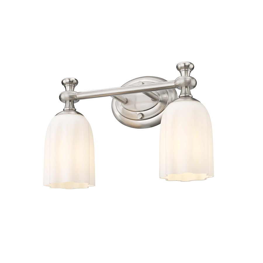 2 Light 14" Bathroom Vanity Light, Brushed Nickel