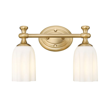 2 Light 14" Bathroom Vanity Light, Modern Gold