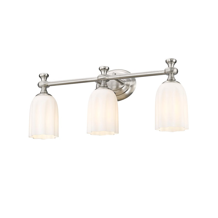 3 Light 22" Bathroom Vanity Light, Brushed Nickel