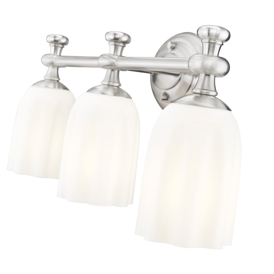 3 Light 22" Bathroom Vanity Light, Brushed Nickel