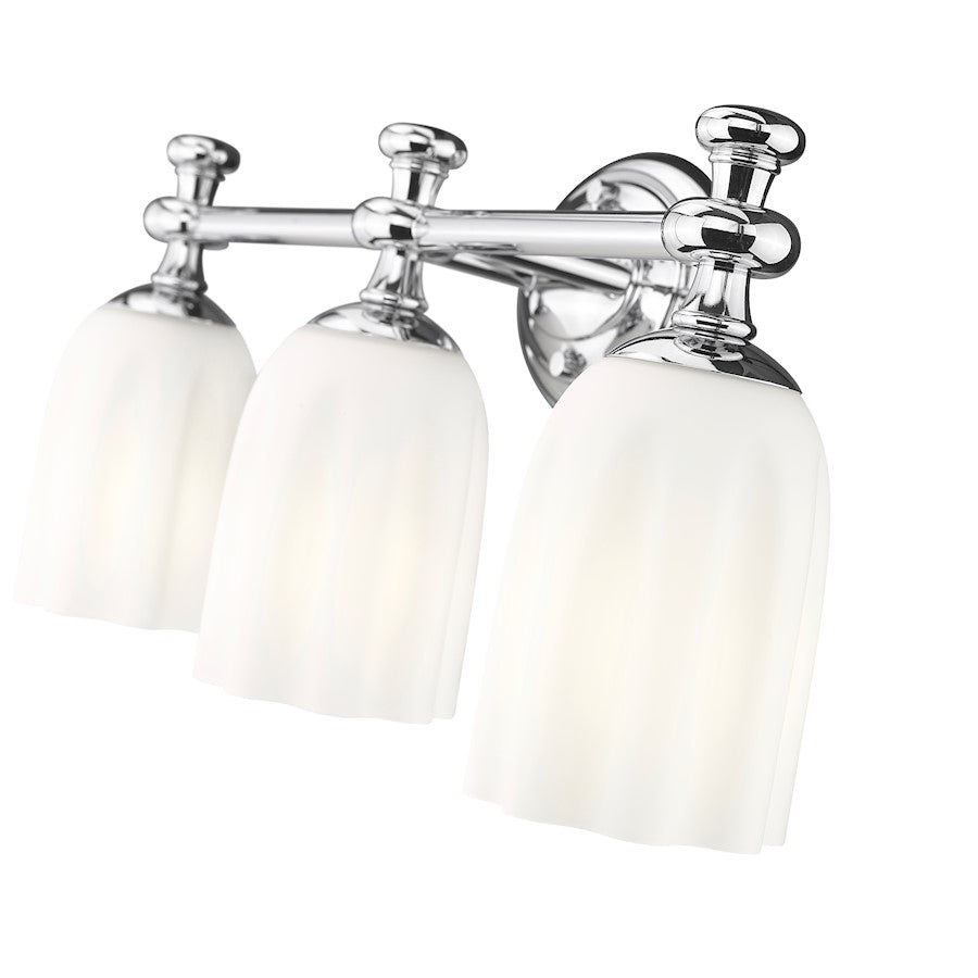 3 Light 22" Bathroom Vanity Light, Chrome