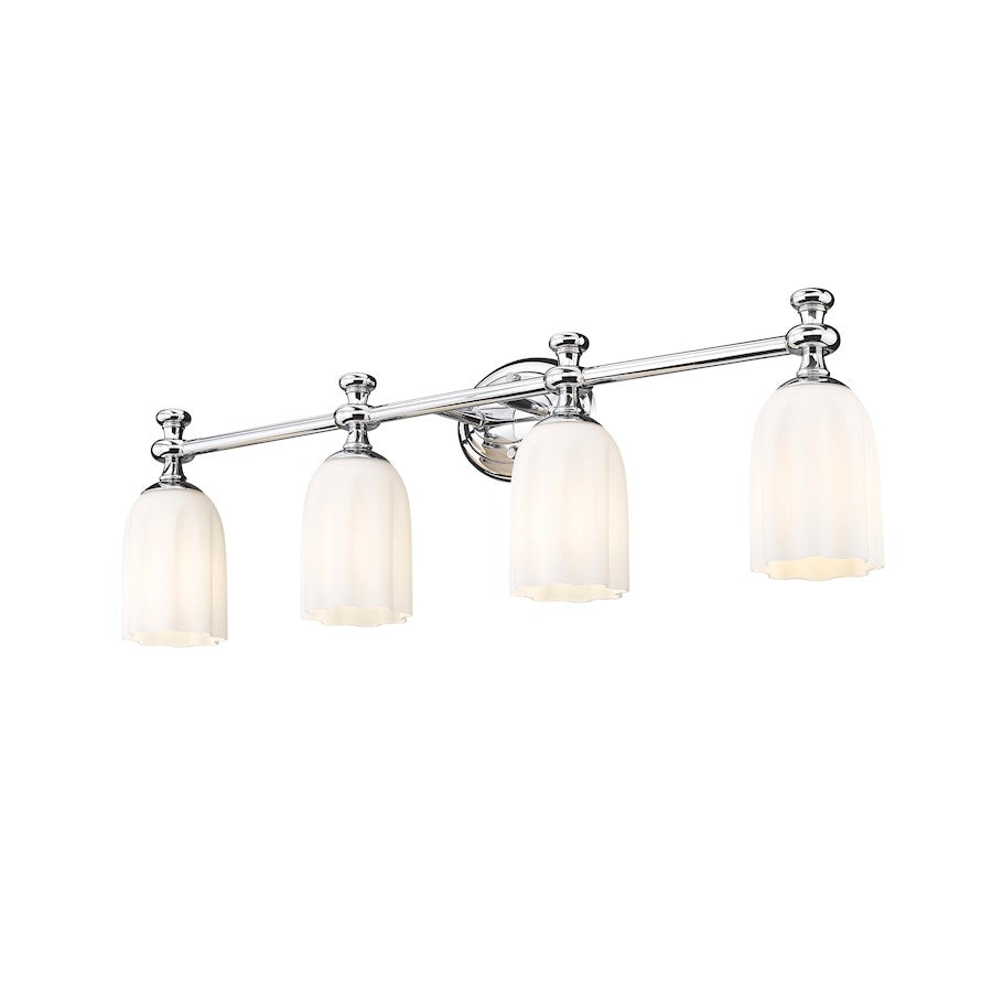 Orion 4 Light 31.25" Bathroom Vanity Light, Chrome/Opal Etched