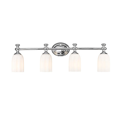 Orion 4 Light 31.25" Bathroom Vanity Light, Chrome/Opal Etched